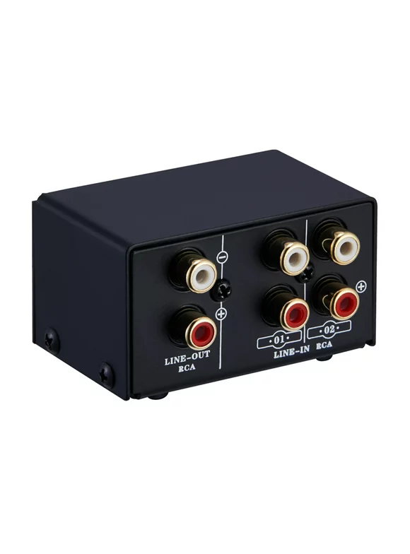Meterk Linepaudio Audio Switcher Rca 2 In 1 Out / 1 In 2 Out A/B Switch Stereo Audio Splitter Box With No Distortion Rca Jack For Switching Between Computer Speakers And Headphones