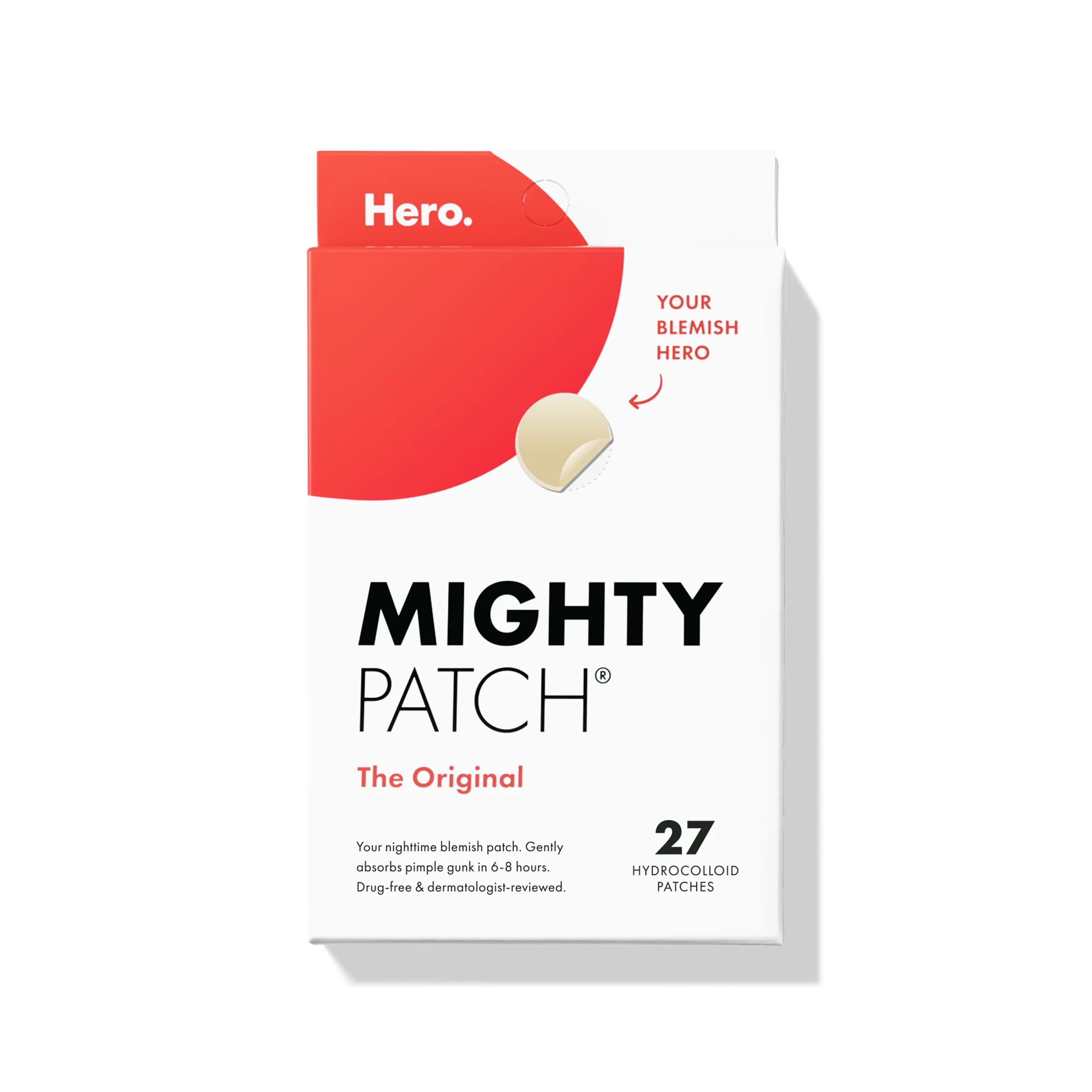 Mighty Patch Original from Hero Cosmetics - Hydrocolloid Acne Pimple Patch (27 Patches)