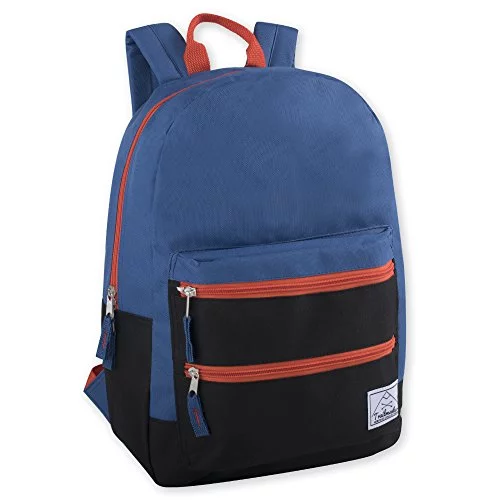 Multi-Color Back Pack with Adjustable Padded Shoulder (Blue)