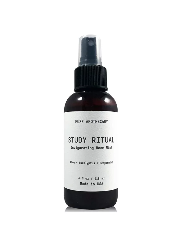 Muse Apothecary Study Ritual Luxury Aromatherapy Room Spray with Aloe Vera, Eucalyptus and Peppermint Essential Oils 4 Oz