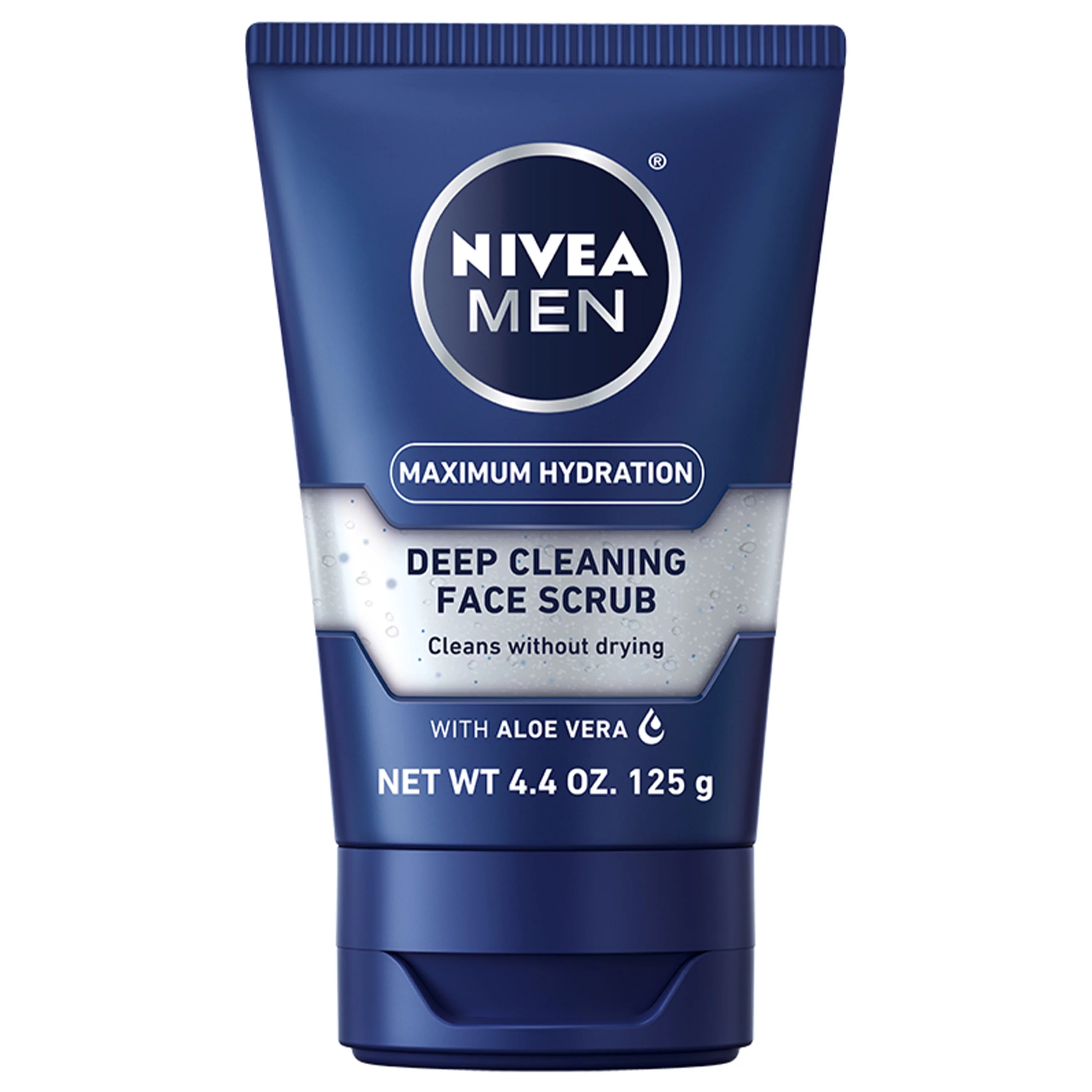 NIVEA MEN Maximum Hydration Deep Cleaning Face Scrub with Aloe Vera, 4.4 Oz Tube