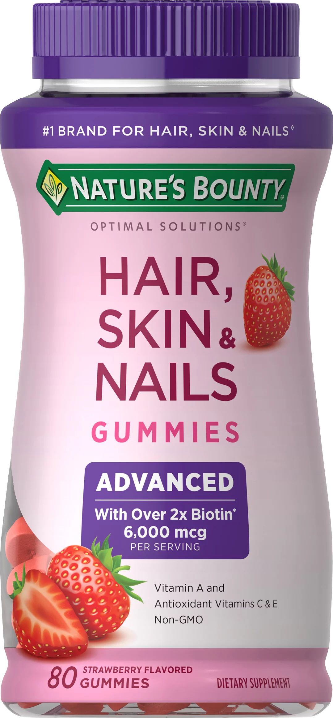 Nature's Bounty Advanced, Hair Skin and Nails Vitamins With Biotin, Gummies, 80 Ct
