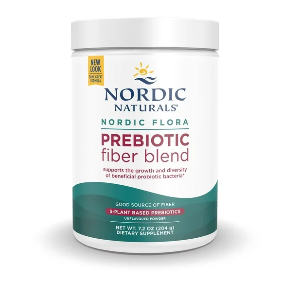 Nordic Naturals Nordic Flora Prebiotic Powder, Unflavored, 204 grams