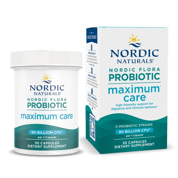 Nordic Naturals Nordic Flora Probiotic Maximum Care, Capsules, Vegan, 30 Ct