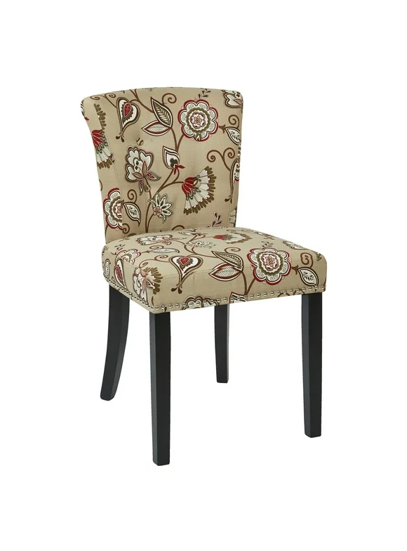 OSP Home Furnishings KendalÂ&nbsp;Â&nbsp;Chair in Avignon Bisque Fabric with Nailhead Detail and Solid Wood Legs