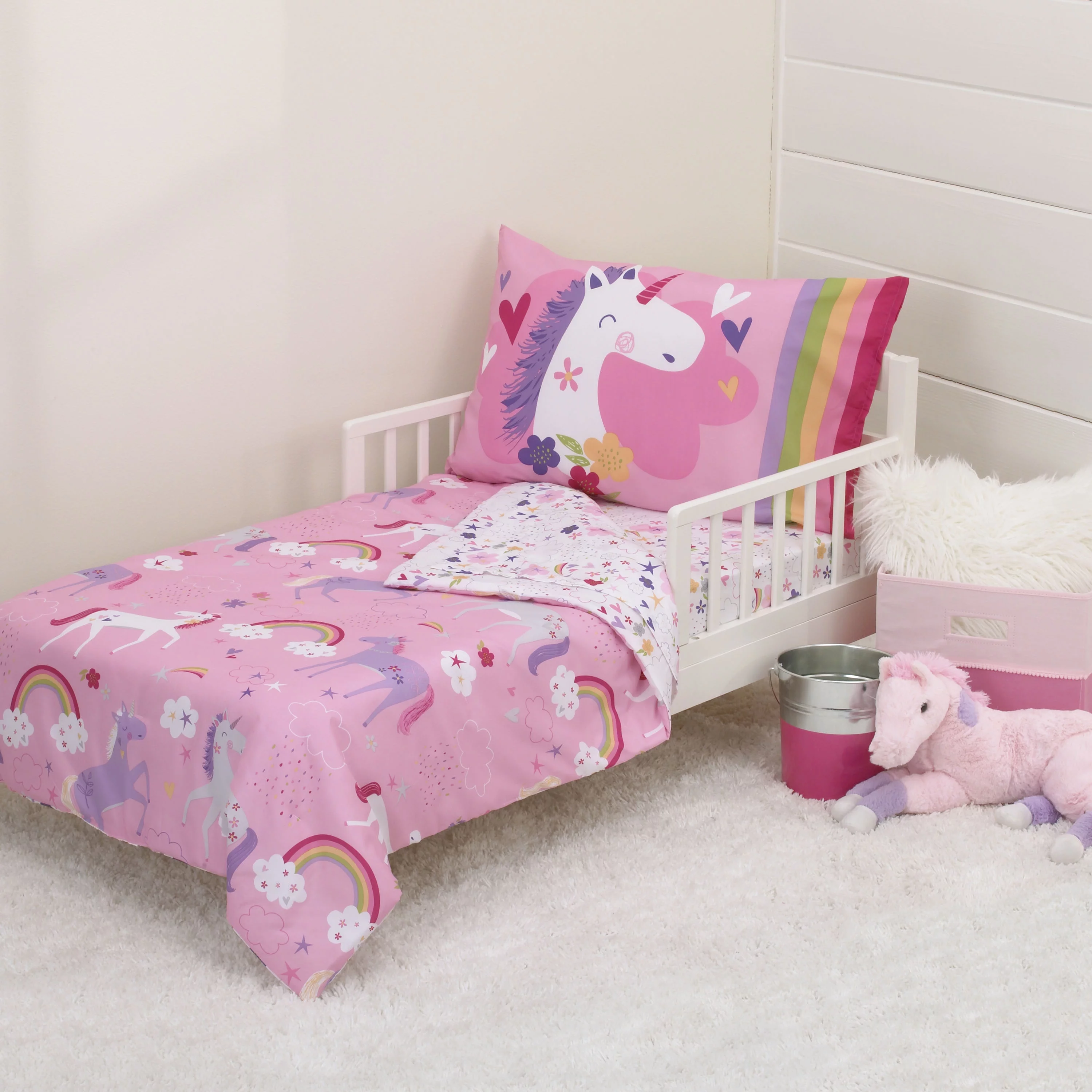 Parent's Choice 4-Piece Toddler Bedding Set, Pink, Unicorn