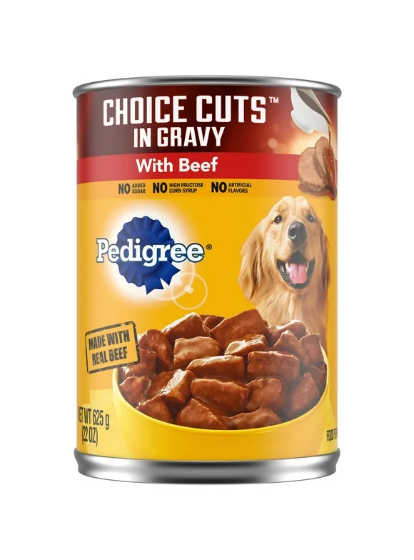 Pedigree Choice Cuts in Gravy Beef Wet Dog Food, 22 oz Can