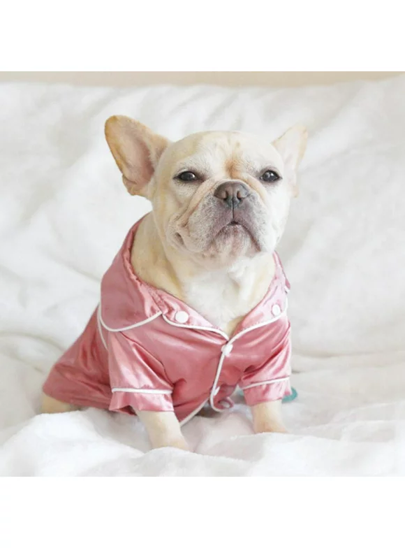 Pet Dog Soft Silk Pajamas French Bulldog Pajamas for Small Dogs Shih Tzu Puppy Cat Clothes