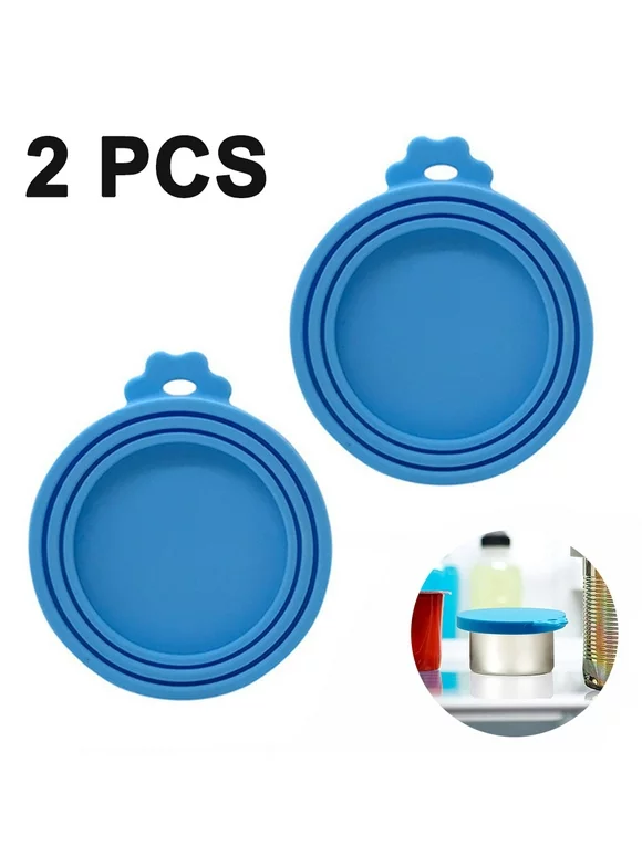 Pet Food Can Lids, Silicone Can Covers for Dog Cat Food, Universal Size Fit Small Medium Large Cans, 2 Pack