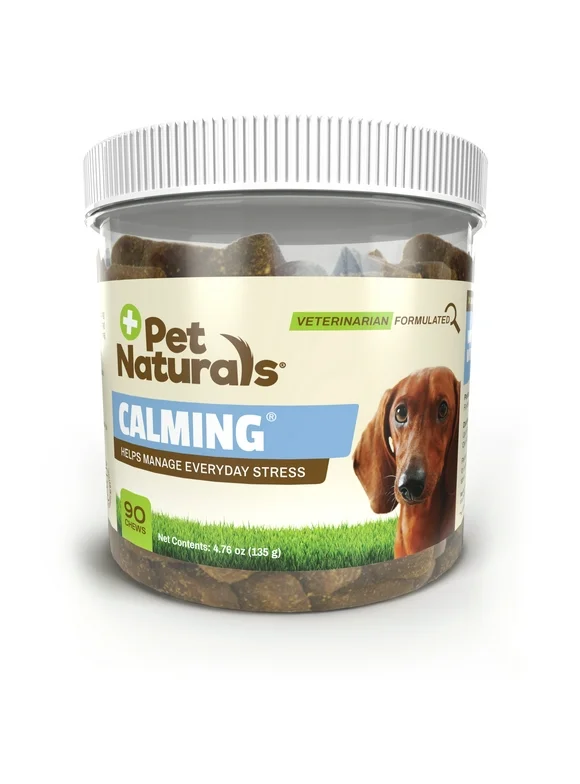 Pet Naturals Calming Behavior and Anxiety Support Chews for Dogs and Cats, Chicken Liver Flavor, 90 count