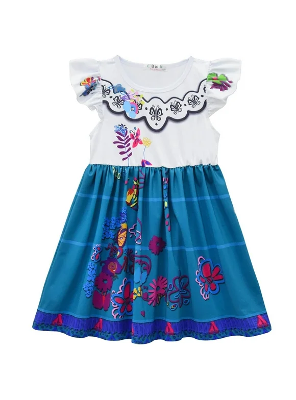 Phenas Girls Mirabel Princess Costume Dress Kids Summer Dress