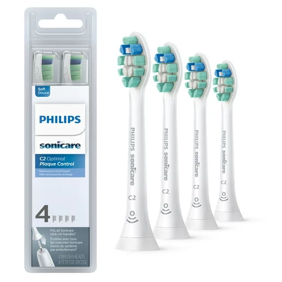 Philips Sonicare Optimal Plaque Control Replacement Toothbrush Heads, HX9024/65, White 4-pk