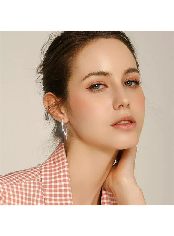 Pjtewawe Earring For Women Earrings Long Curved Fashion Jewelry Moon Tassel Earrings Rhinestone Earrings Earrings Studs