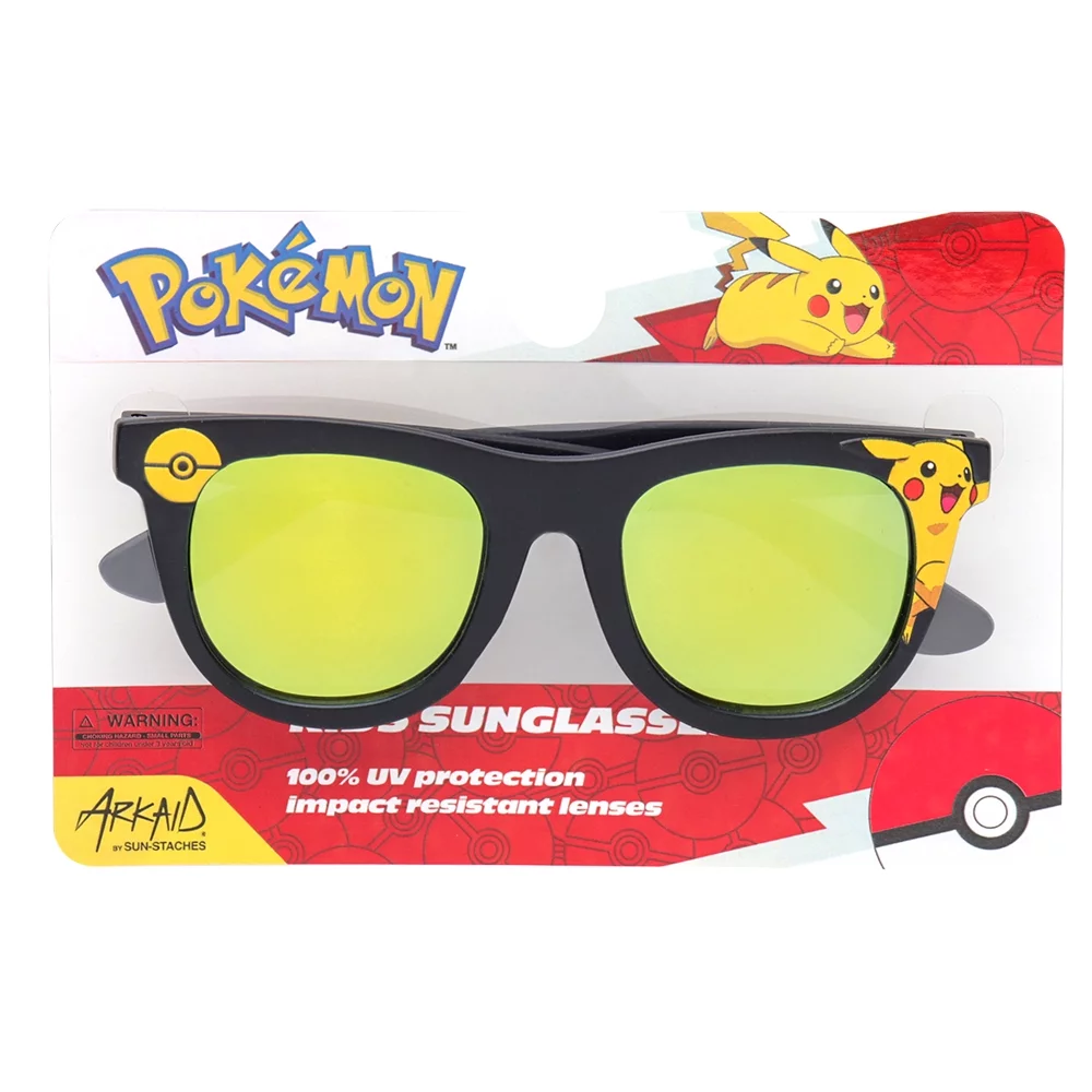 Pokemon Pikachu Square Frame Kids Sunglasses Black and Yellow