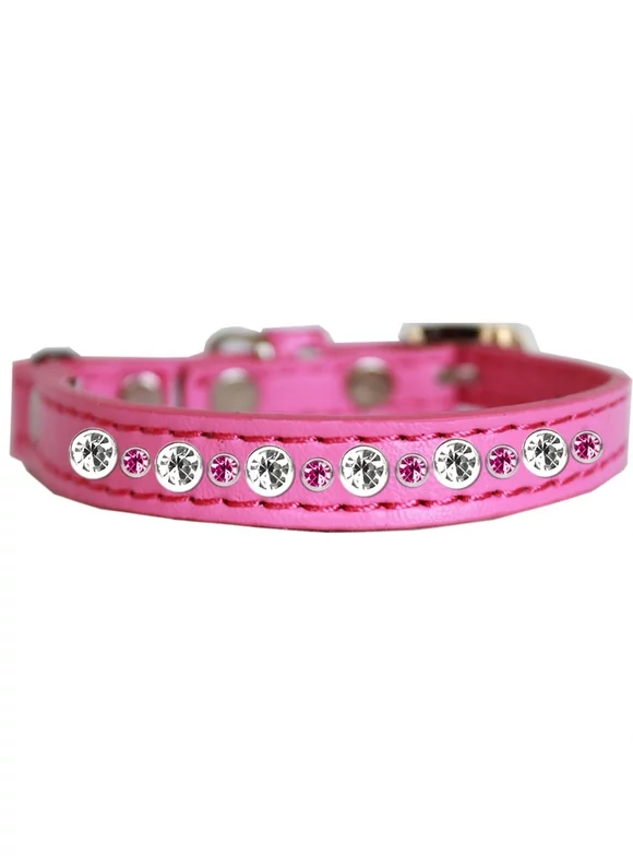 Posh Jeweled Cat Collar Bright Pink Size 12