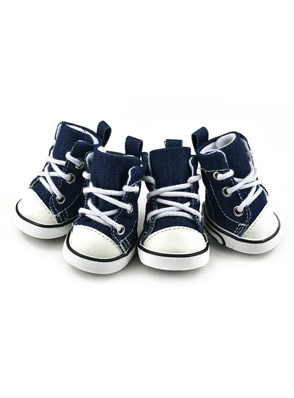 Puppy Pet Dog Denim Shoes Anti-slip Boots Sneakers