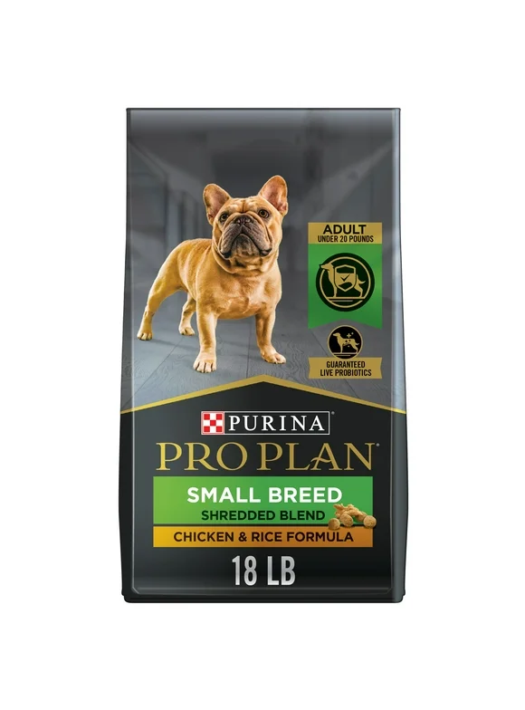 Purina Pro Plan Dry Dog Food for Small Adult Dogs Under 20 lbs High Protein, Real Chicken & Rice, 18 lb Bag