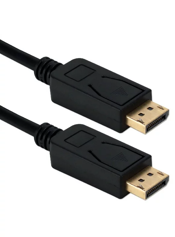 QVS 6ft DisplayPort 1.4 UltraHD 8K Cable with Latches, Black