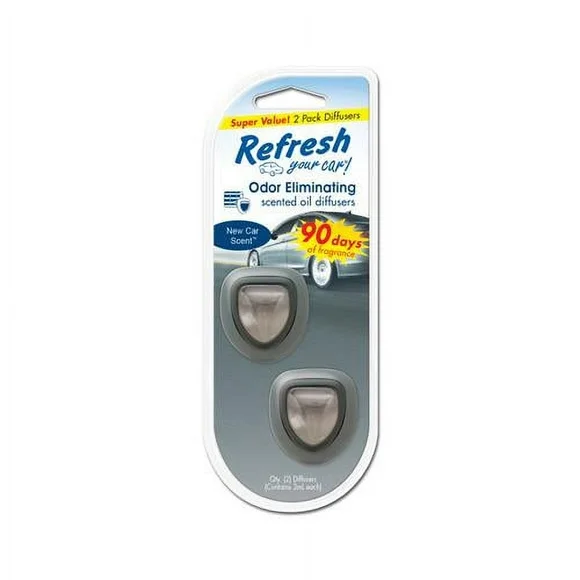 Refresh 09135Z Car Air Freshener Mini Oil Diffuser, New Car Scent, 2-Pk. - Quantity 4