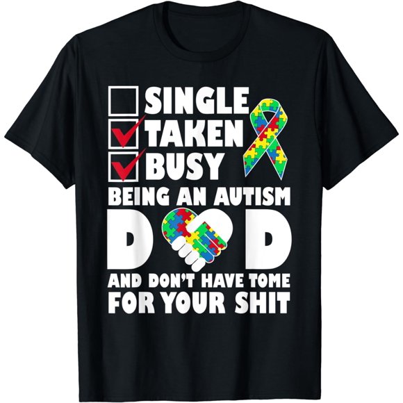 Relationship Status Dad Puzzle Cool Autism Awareness Gift T-Shirt