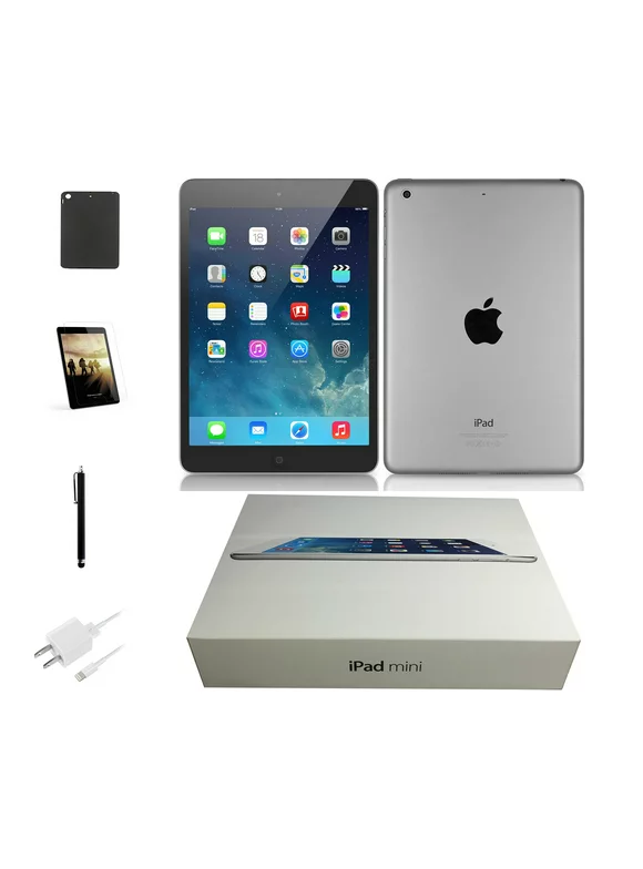 Restored Apple iPad Mini 2 Space Gray, 32GB, 7.9-inch Retina, Wi-Fi Only, and Comes With Bundle Offer: Original Box, Case, Stylus Pen, Tempered Glass, and Generic Charger (Refurbished)