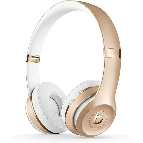 Restored Beats Solo3 Wireless On-Ear Headphones - W1 Chip, Class 1 Bluetooth, 40 Hours of Listening Time, Built-In Microphone and Controls - (Gold) (Refurbished)