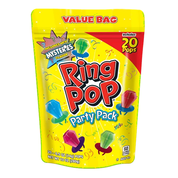 Ring Pop, Kosher, Assorted Flavors Lollipops, 10 oz, 20 Count Bag