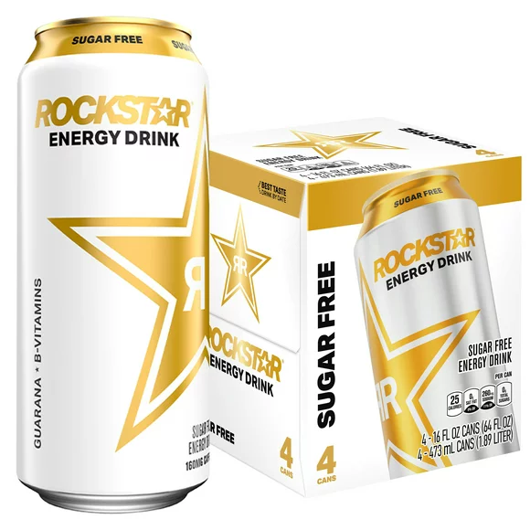 Rockstar Original Sugar Free Energy Drink, 16 oz, 4 Pack Cans