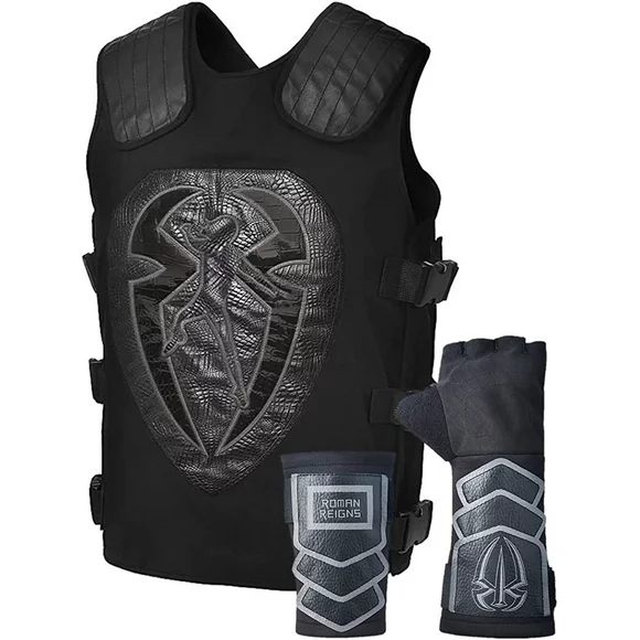 Roman Reigns Tactical Replica Vest Superman Punch Glove Costume-Onyx Black