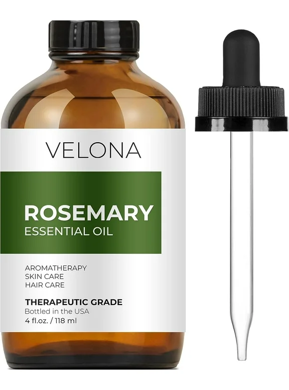 Rosemary Essential Oil by Velona - 4 oz | Therapeutic Grade for Aromatherapy Diffuser Undiluted