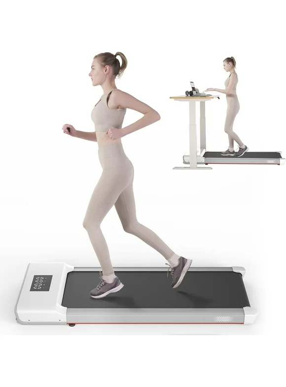 SSPHPPLIE Walking Pad 300lb, 40*16 Walking Area Under Desk Treadmillwith Remote Control 2 in 1 Portable Walking Pad Treadmill for Home/Office(White)