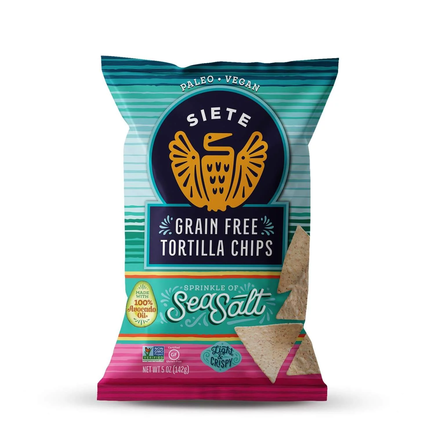 Siete Family Foods Grain Free Tortilla Chips, Sprinkle of Sea Salt, 5 oz