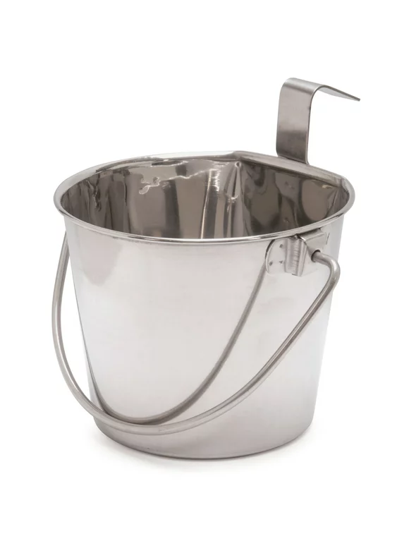 Stainless-Steel Flat-Sided Hanging Pail | 1 Hook | 1 Quart | 77810F