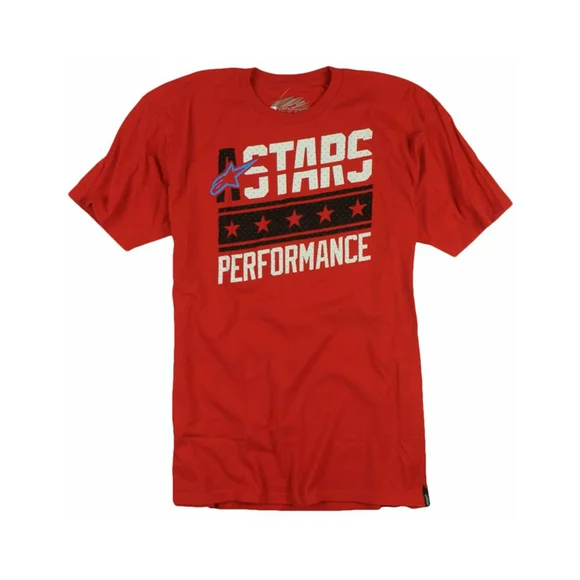 Stars Mens Performance Graphic T-Shirt, Red, Large