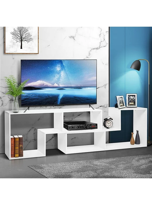 TV Stand for 40'' - 80'' TVs DIY Convertible Storage Bookcase Shelf Modern Entertainment Center for TVs Media Console TV Cabinet for Video Gaming Movies