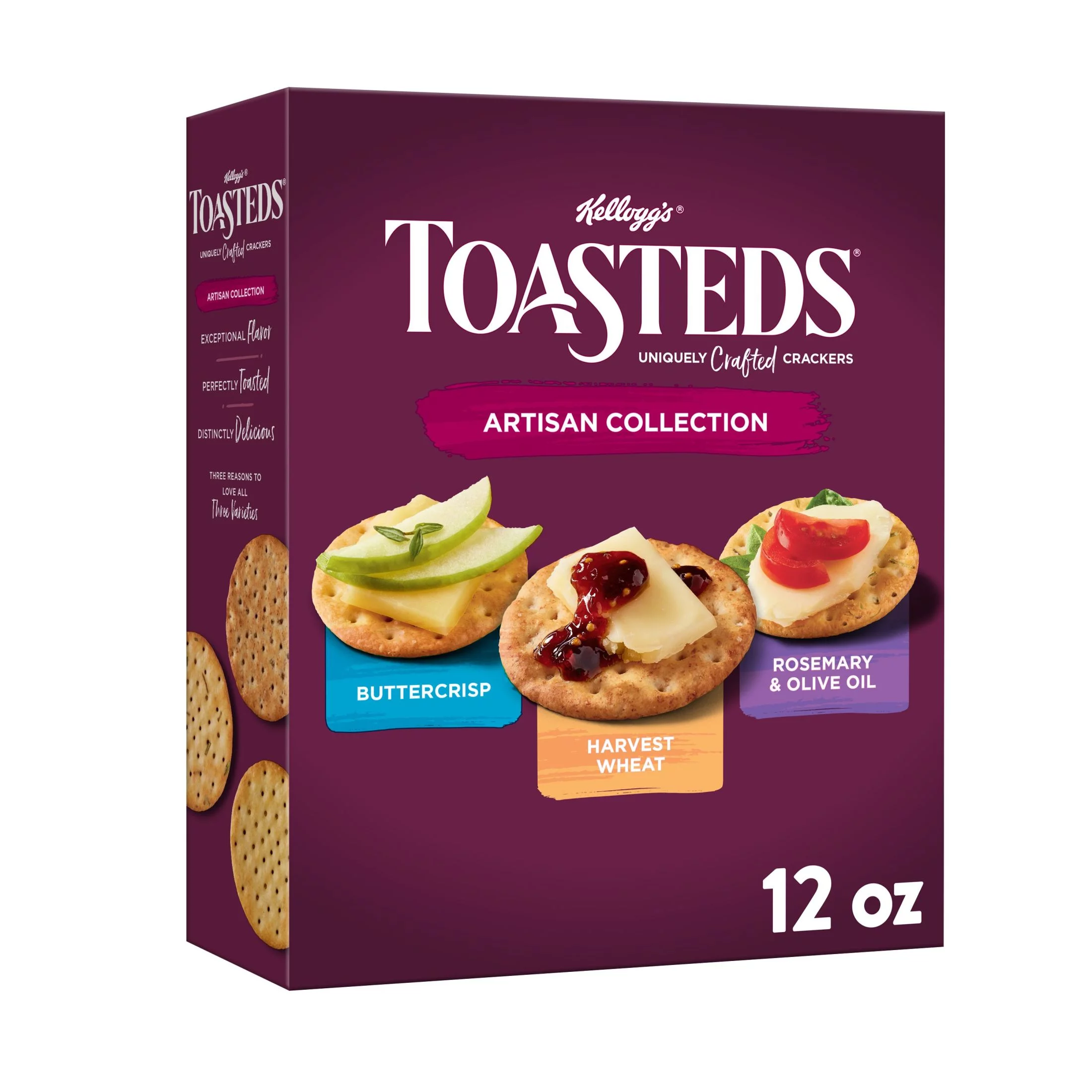 Toasteds Variety Pack Crackers, Party Snacks, 12 oz