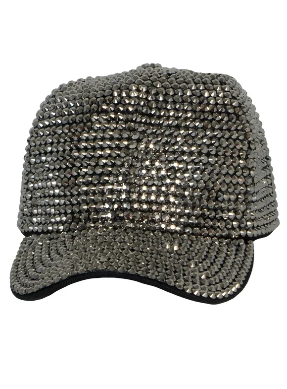 Top Headwear Women's Full Sparkle Rhinestone Gem Bling Baseball Cap - Metal