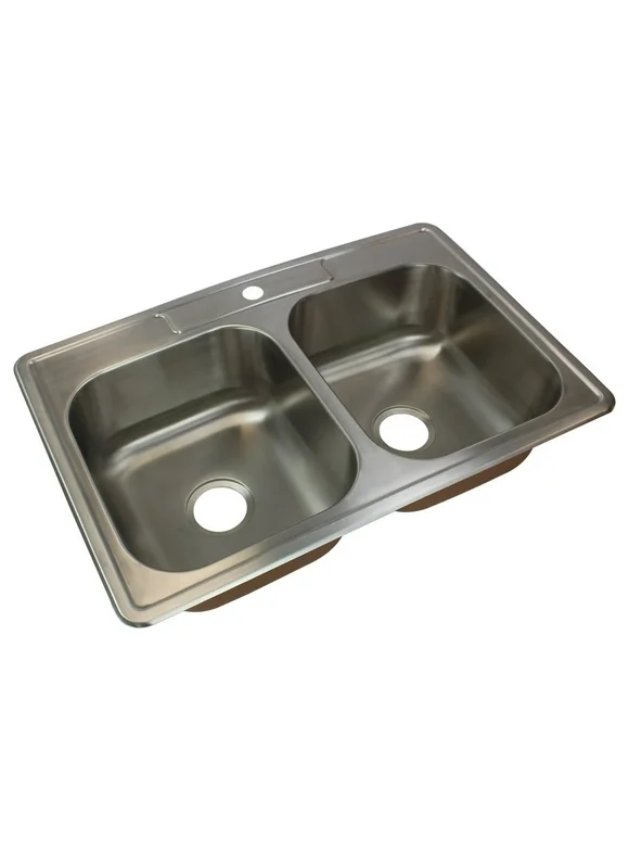 Transolid Classic 33'' L x 22'' W Double Basin Drop-in Kitchen Sink