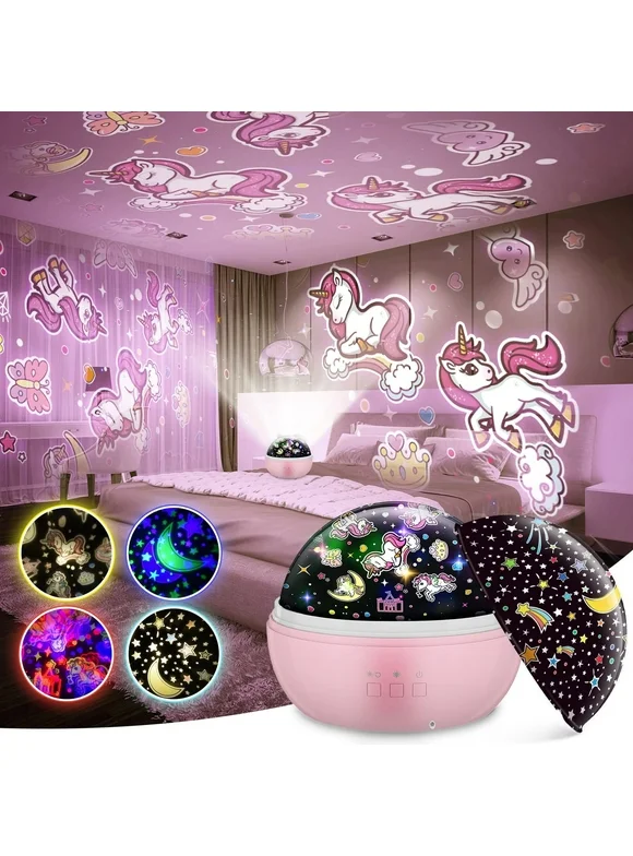 Unicorn Night Light for Kids, Unicorn Star Projector Rotating Galaxy Light for Kids Room, Birthday Gifts for 3-12 Year Old Boys Girls, Unicorn Toys Gifts for Girls 3 4 5 6 Easter Gifts
