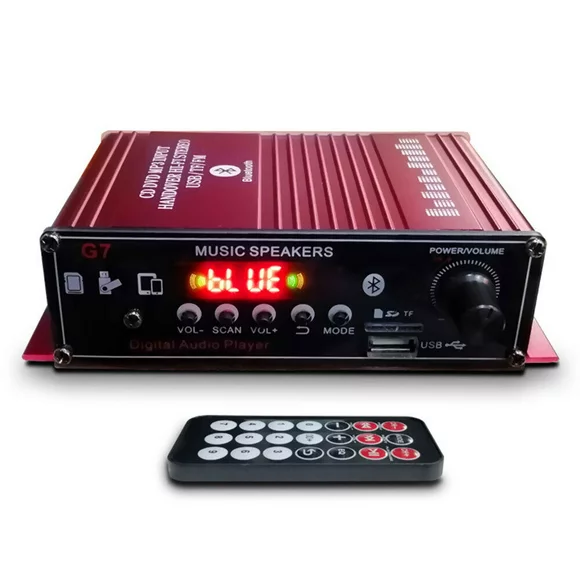 Vtin HiFi Bluetooth 5.0 Digital Power Amplifier Stereo Audio Amplifier Power Amplifier Home Stereo Receiver Audio System 2CH, Red