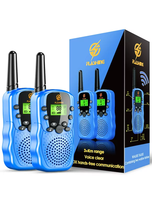 Walkie Talkies for Kid, 2 Way Radio, 3 KM Long Range Toy for Boy Girl 3-15 Years Old, Birthday Christmas Gifts for Boys-2 Pack