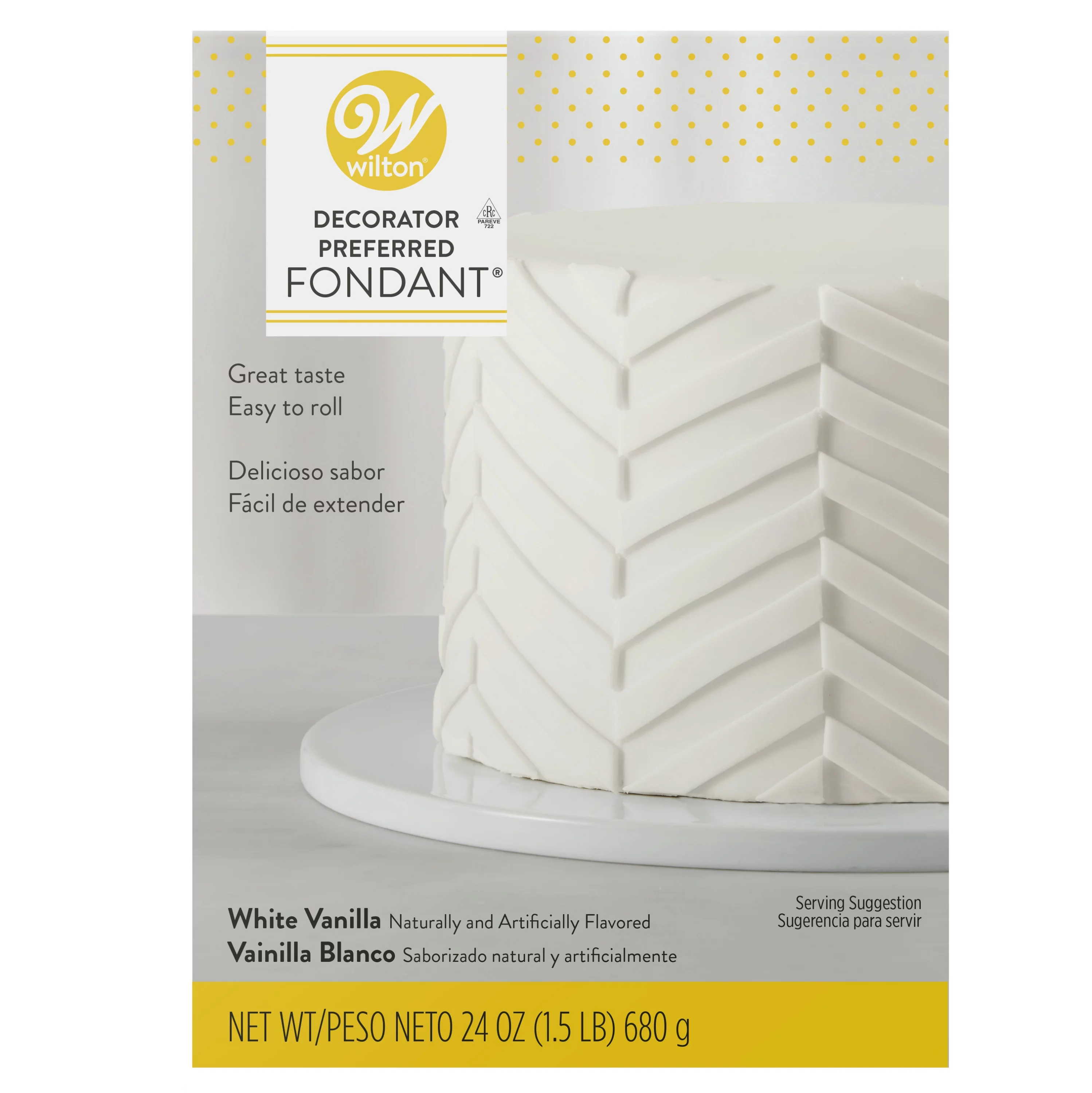 Wilton Decorator Preferred White Fondant, Vanilla Flavored Fondant Icing, 24 oz
