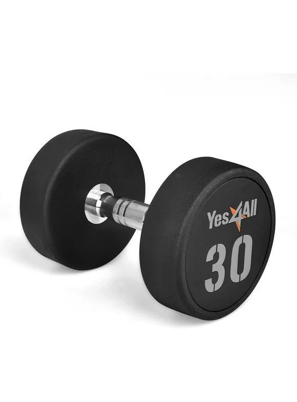 Yes4All 30 lbs Premium heavy weight Urethane Dumbbell, Single