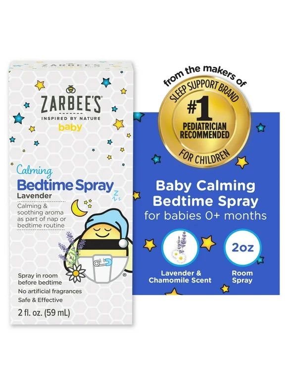 Zarbee's Baby Sleep Spray, Calming Bedtime Spray with Natural Lavender and Chamomile to Help InfantNighttime Routine, 2oz Bottle