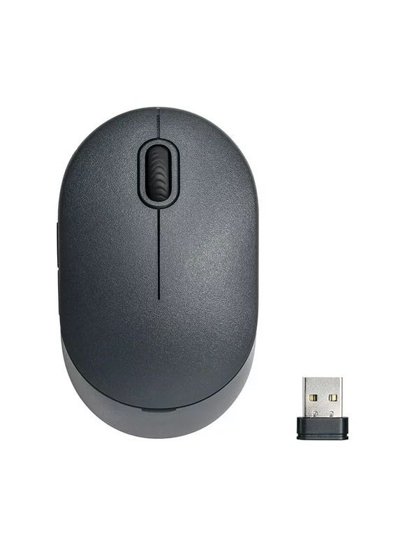 onn. Wireless Computer Mouse with Nano Receiver, 1600 DPI, Windows and Mac Compatible, USB Receiver, Gray