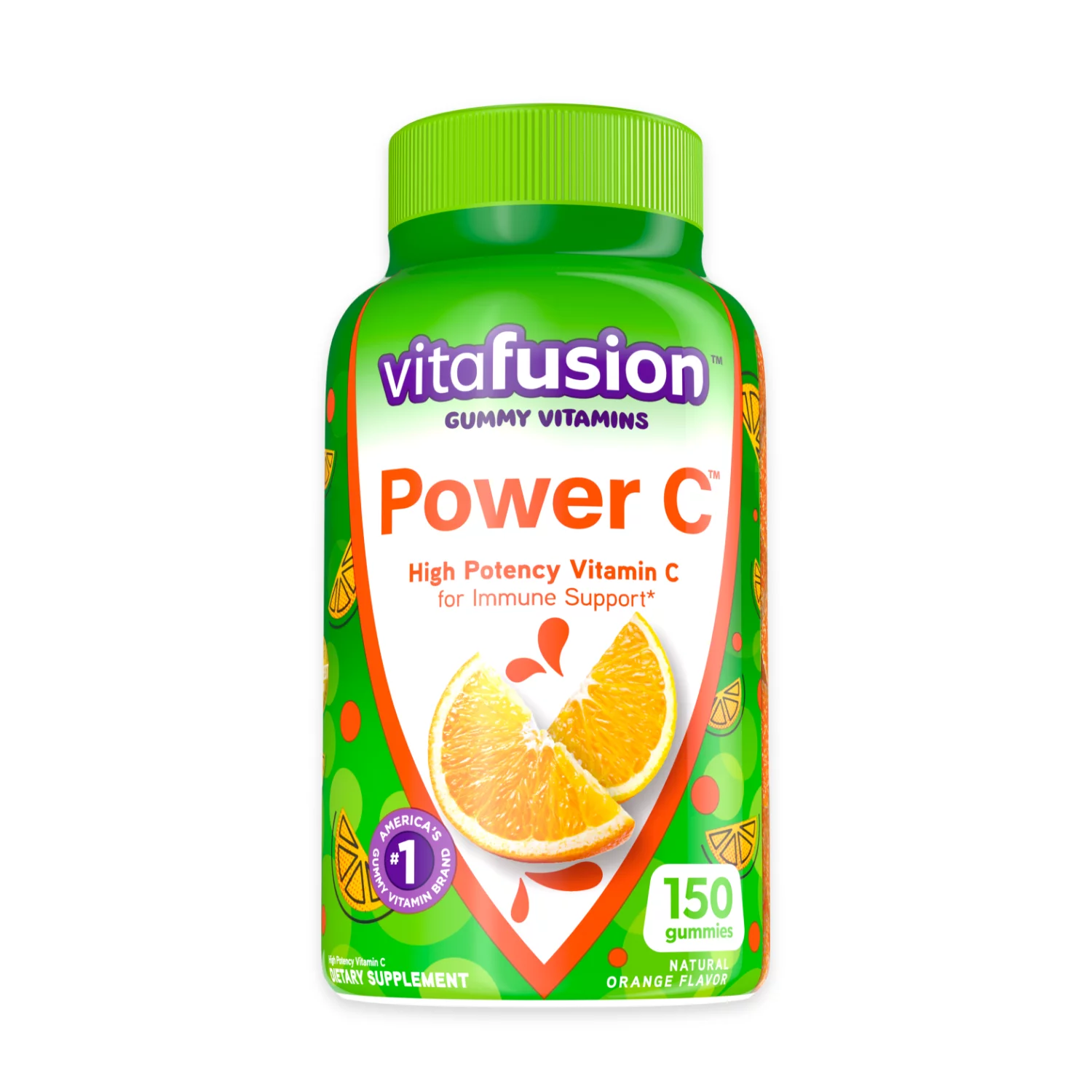 Vitafusion Power C Vitamin C Gummies for Immune Support, Orange Flavored, 150 Count