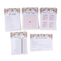 Set of 5 Bridal Shower Games, Floral Theme 50 Cards Each Includes Bingo for Wedding, Bachelorette Party Supplies & Decorations