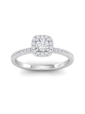 1/2ctw Diamond Halo Engagement Ring in 10k White Gold