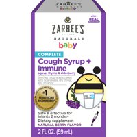 Zarbee's Naturals Complete Baby Cough Syrup + Immune, Agave, Thyme & Elderberry, 2 fl oz