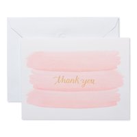 American Greetings Gold and PinkThank You Cards, 50-Count, Envelopes Included